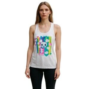 Paul Frank 2011 Y2K Skull & Bones Hearts Tank Top Women's Stretch Colorful Large